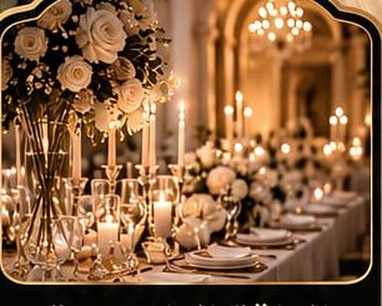 Candlelit wedding table